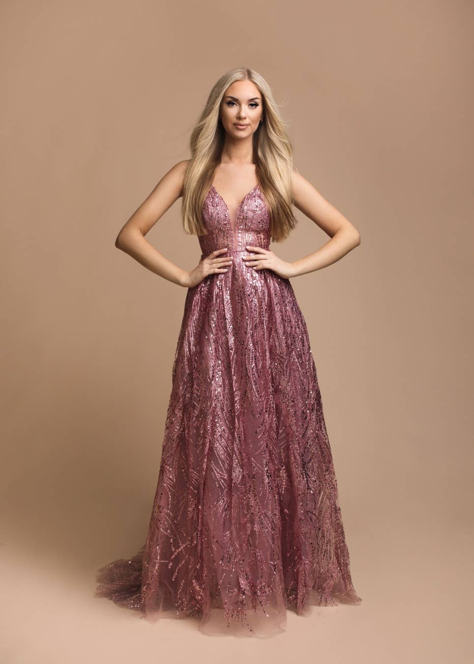 Eva & Lola - Epsilonn - Wholesale Formele jurk - Dames - HM2235 - Mouwloze maxi-jurk met pailletten9