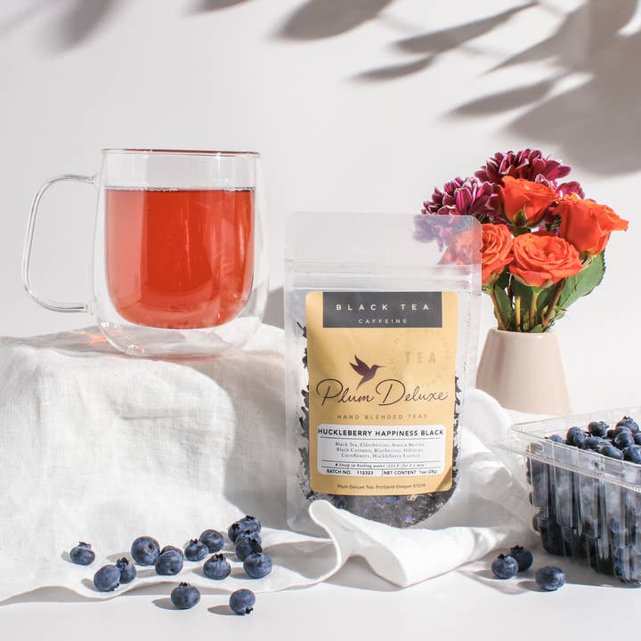 Plum Deluxe Tea – wholesale Loose tea – Huckleberry Happiness Blueberry Black Loose Leaf Tea