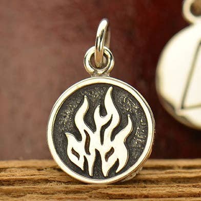 Colgante de Plata de Ley Símbolo de Fuego 16,5x10,3mm - 1ud para venta al por mayor de Plazko