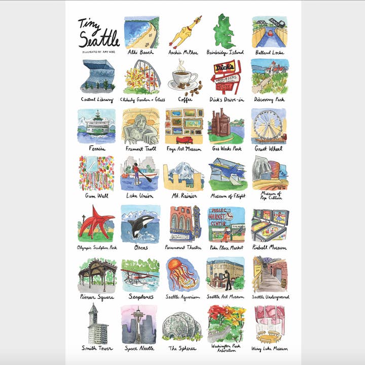 Amy Wike Illustration – wholesale Poster – Tiny Seattle Poster4