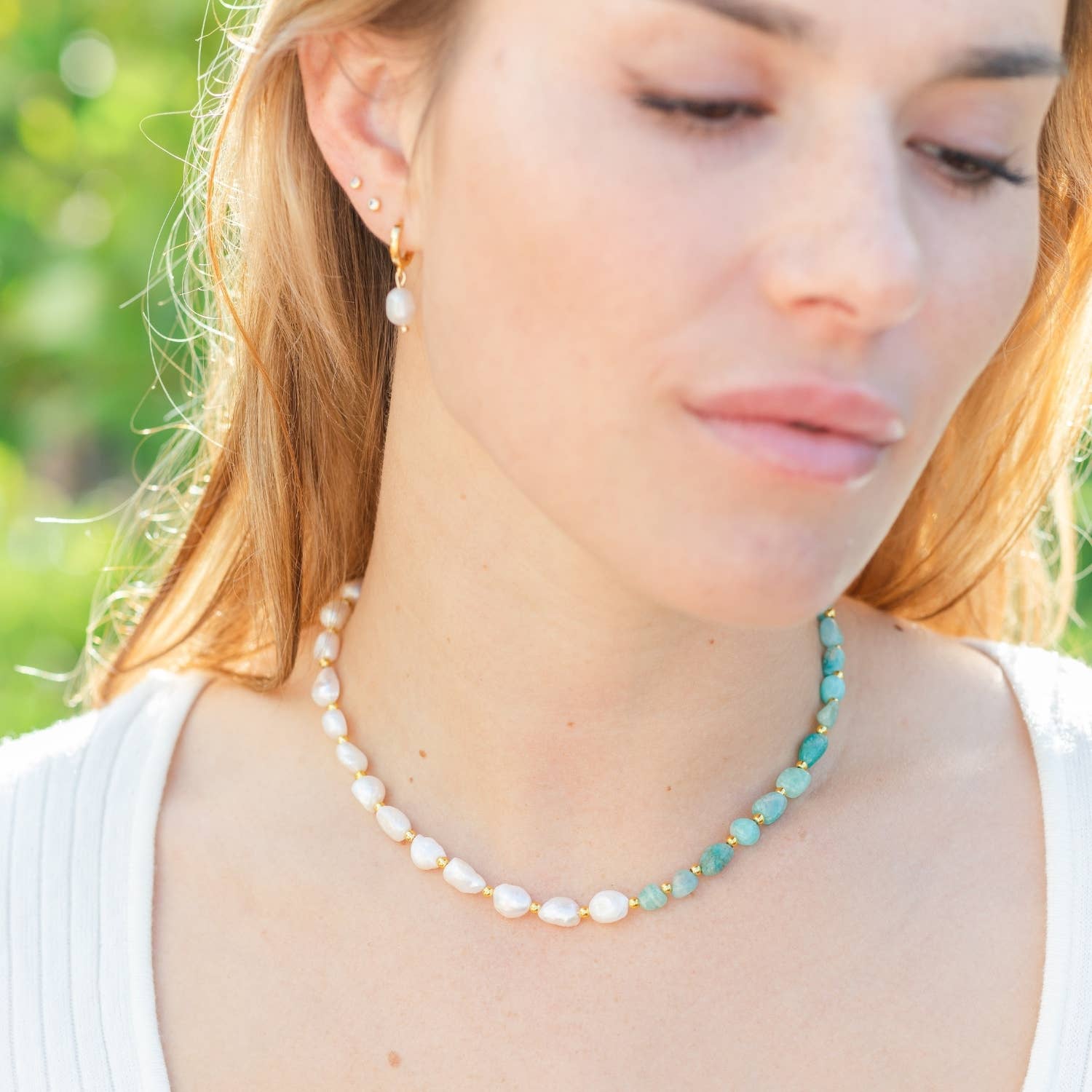 Splendid Iris - Wholesale Beaded/Pearl Necklace - Sale - Pearl & Stone Statement Necklace2