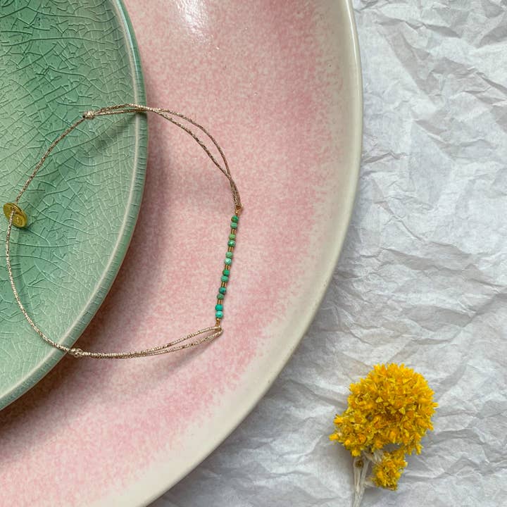 COCHISE BRACELET, green turquoise (BCA11) for wholesale by Sophie Deschamps Bijoux