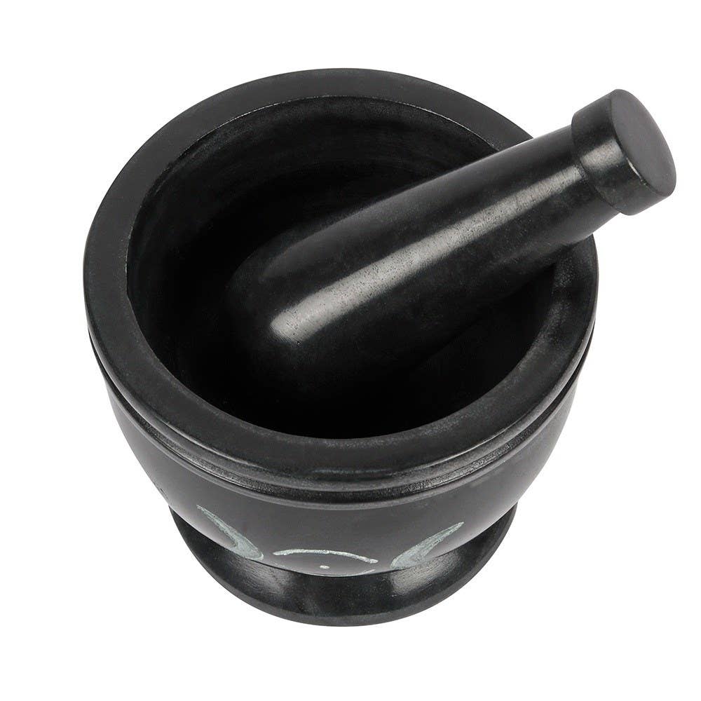 Something Different Wholesale - Wholesale Mortar & Pestle - Soap Stone Triple Moon Pestle and Mortar2