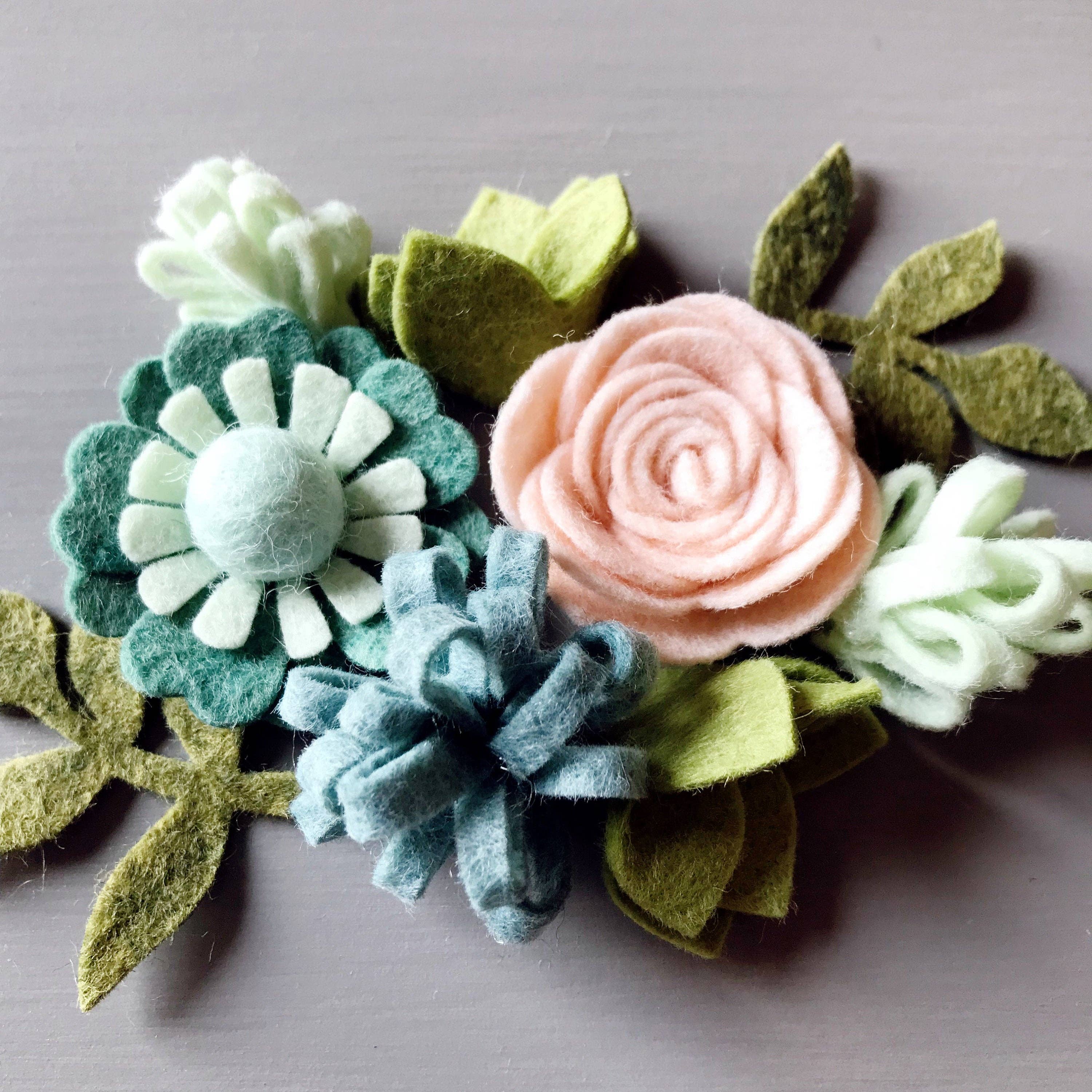 Heartgrooves Handmade – Engroshandel DIY-hobbysæt – Mini filt blomsterhåndværkssæt | Sukkulent1