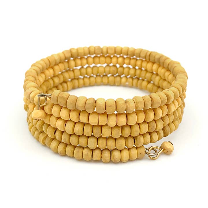 Anju Jewelry - Wholesale Beaded Bracelet - Sachi Chromatic Hues - Yellow Coil Bracelet0