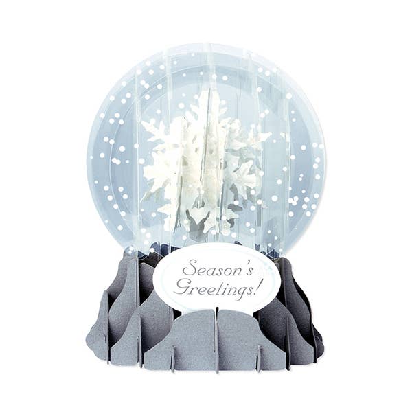 Holiday Snowflakes Christmas Snow Globe Pop-Up Card for wholesale by Up With Paper