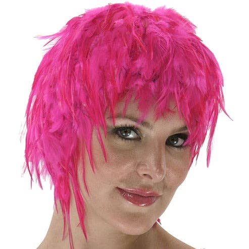 Hackle Feather Wig-Solid - Shocking Pink for wholesale by Zucker Feather Products