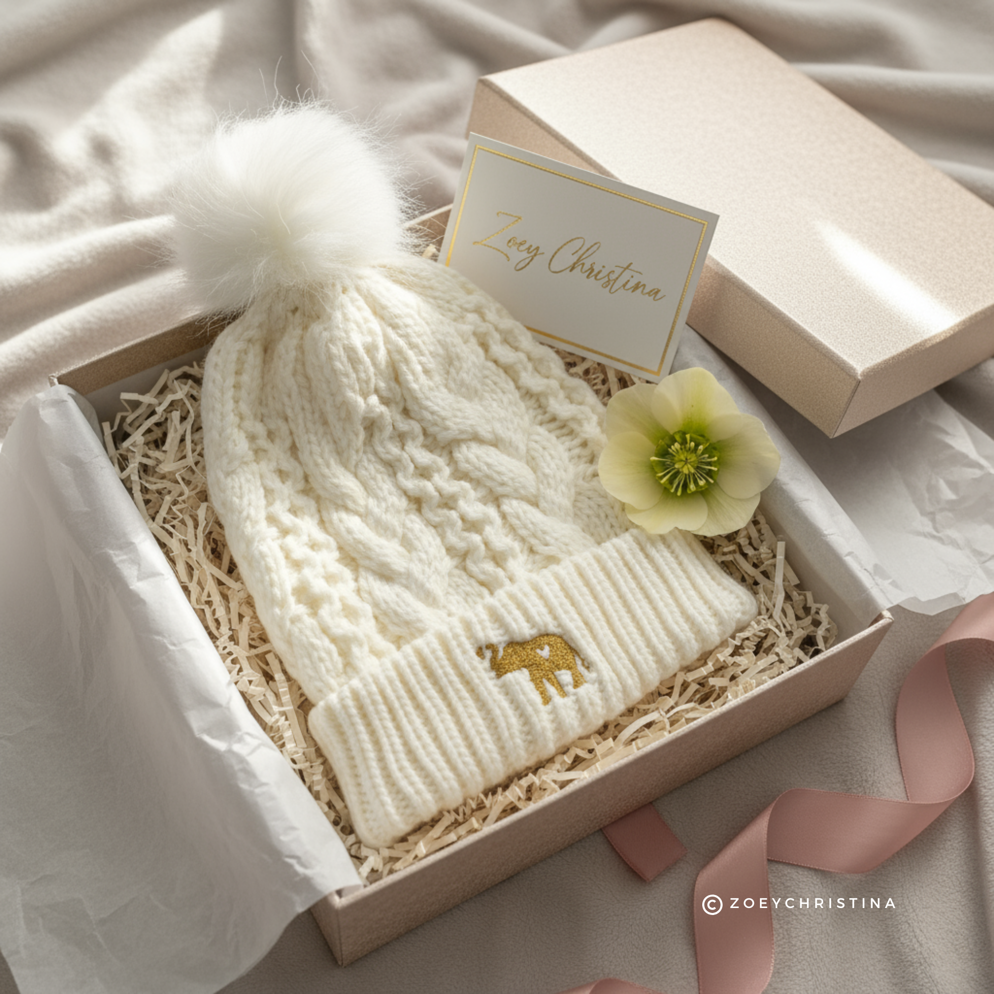 Zoey Christina - Wholesale Beanie - Women's - Elephant Embroidered Winter Hat7