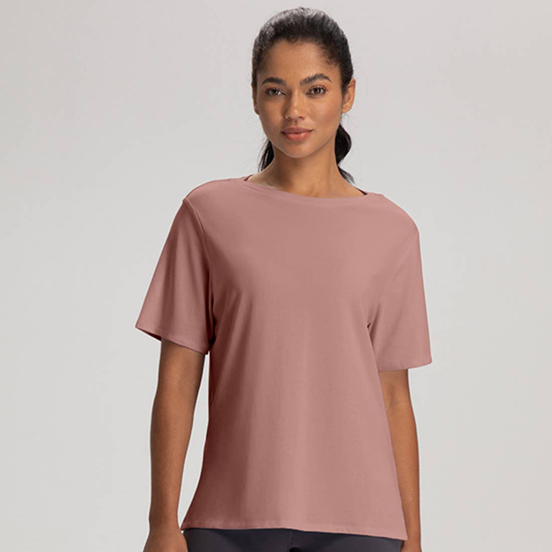 Sodalemon – wholesale Athletic top – Women′s – Women Loose Quick-Dry Breathable Round-Neck Yoga T-Shirt11