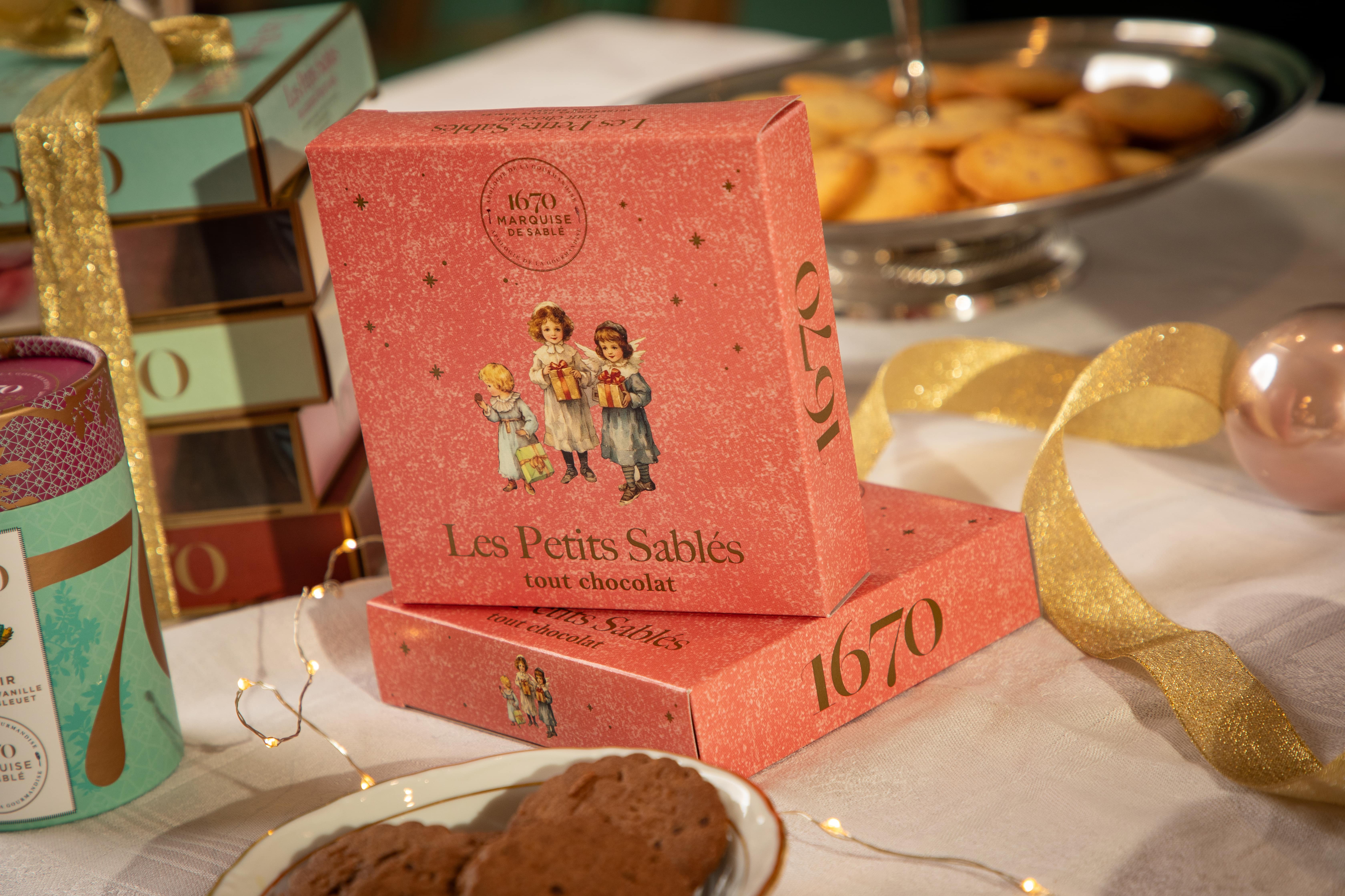 LA SABLESIENNE – Großhandel Cookie – All-Schokoladen-Shortbread-Kekse – 100 g Weihnachtsdose1