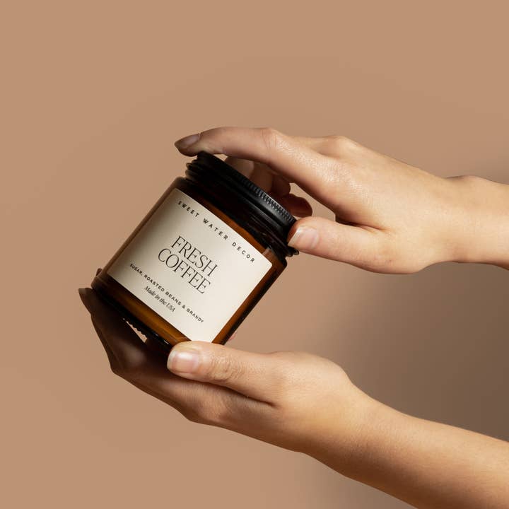 Sweet Water Decor - Wholesale Jar/filled candle - Fresh Coffee 9 oz Soy Candle - Home Decor & Gifts1