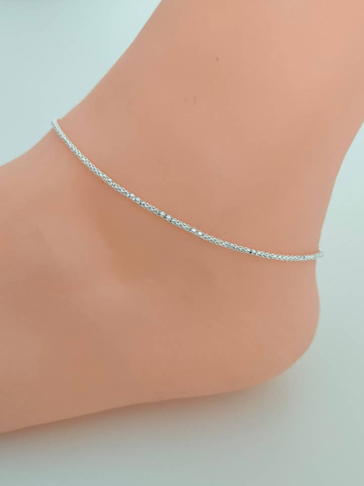 silver ankle chain for wholesale by Thanina bijoux