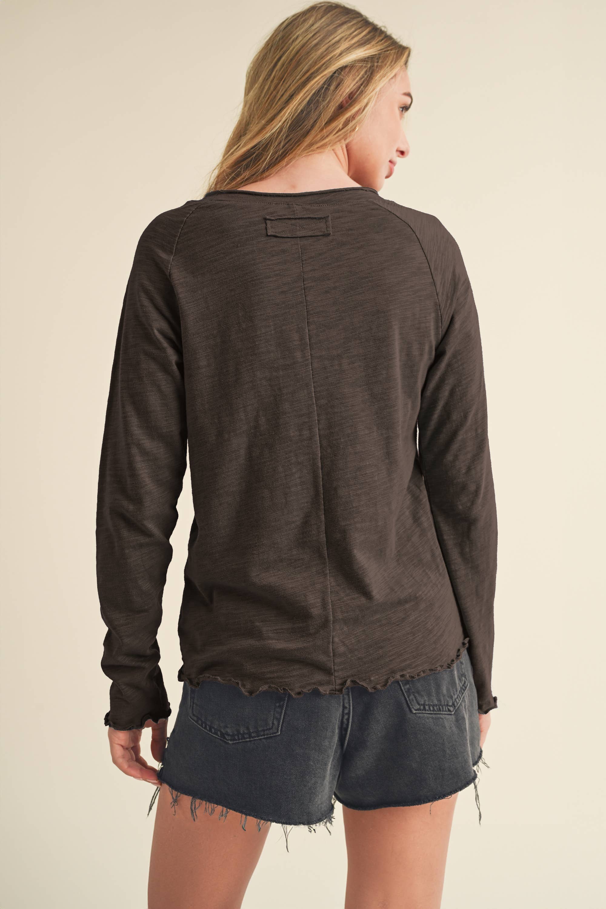 AEMI + CO - Wholesale T-Shirt - Women's - 8288DN Gwen Baby Long Sleeve Top39