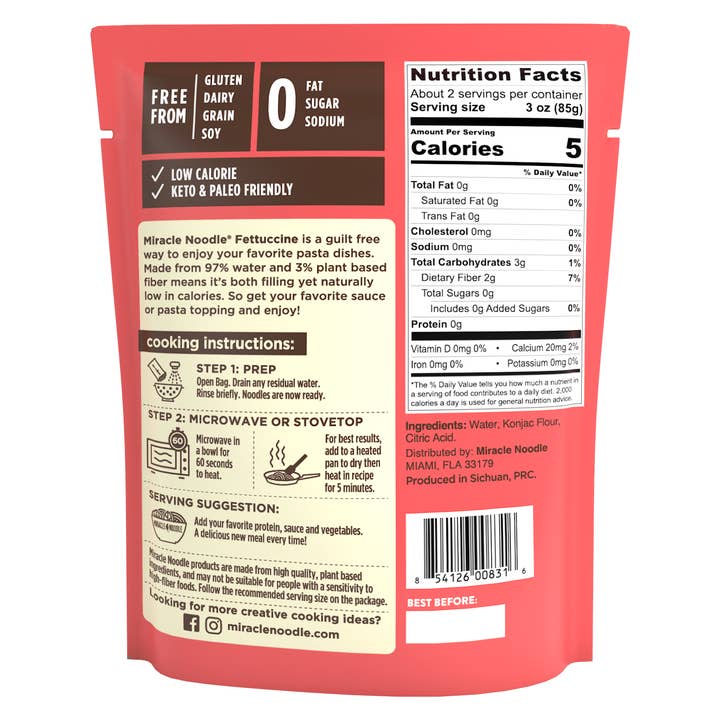 Miracle Noodle - Wholesale Pasta - Ready to Eat Noodles, Fettuccine style1