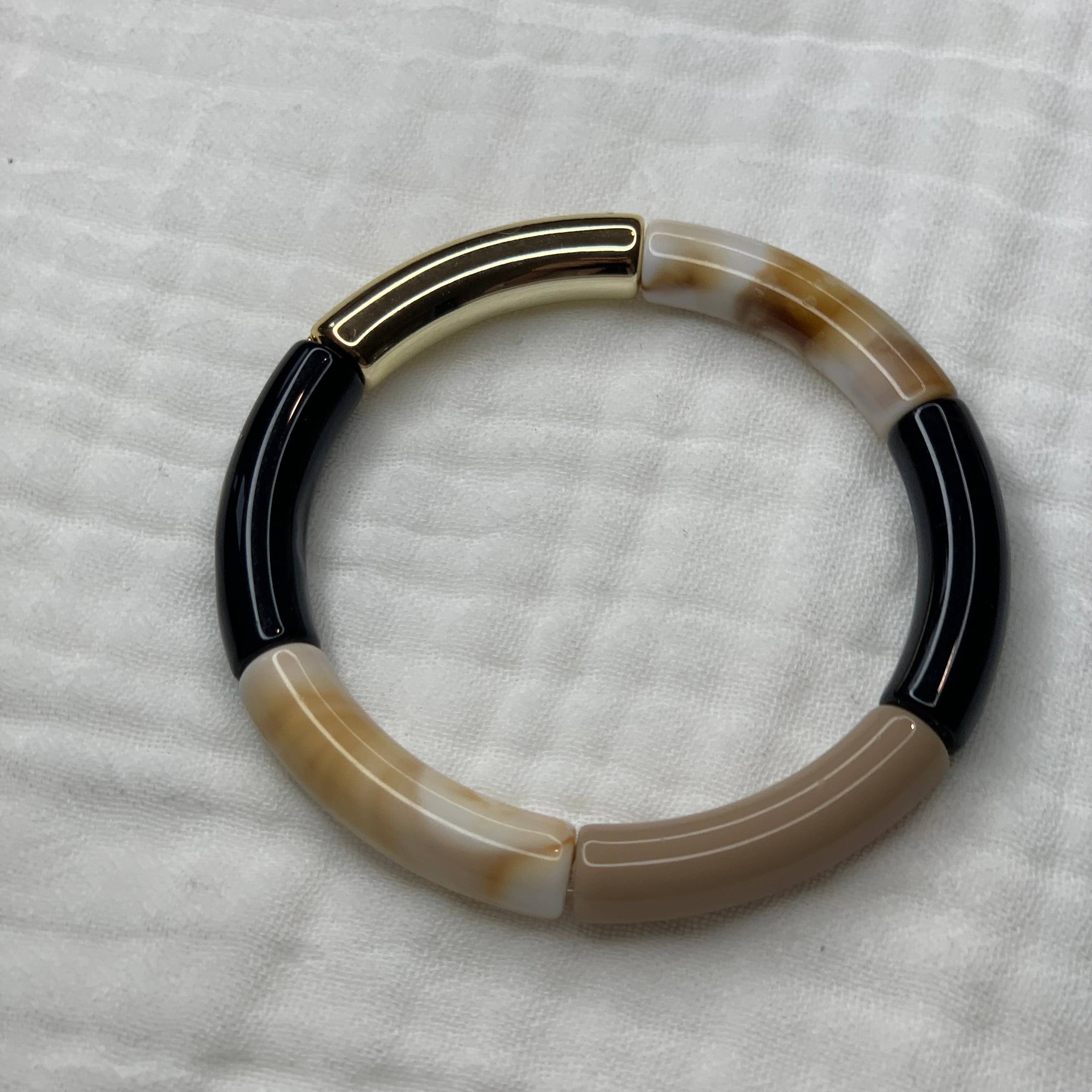 Manacreations - Wholesale Armband met kralen - Armbanden met zwarte en gouden accenten0