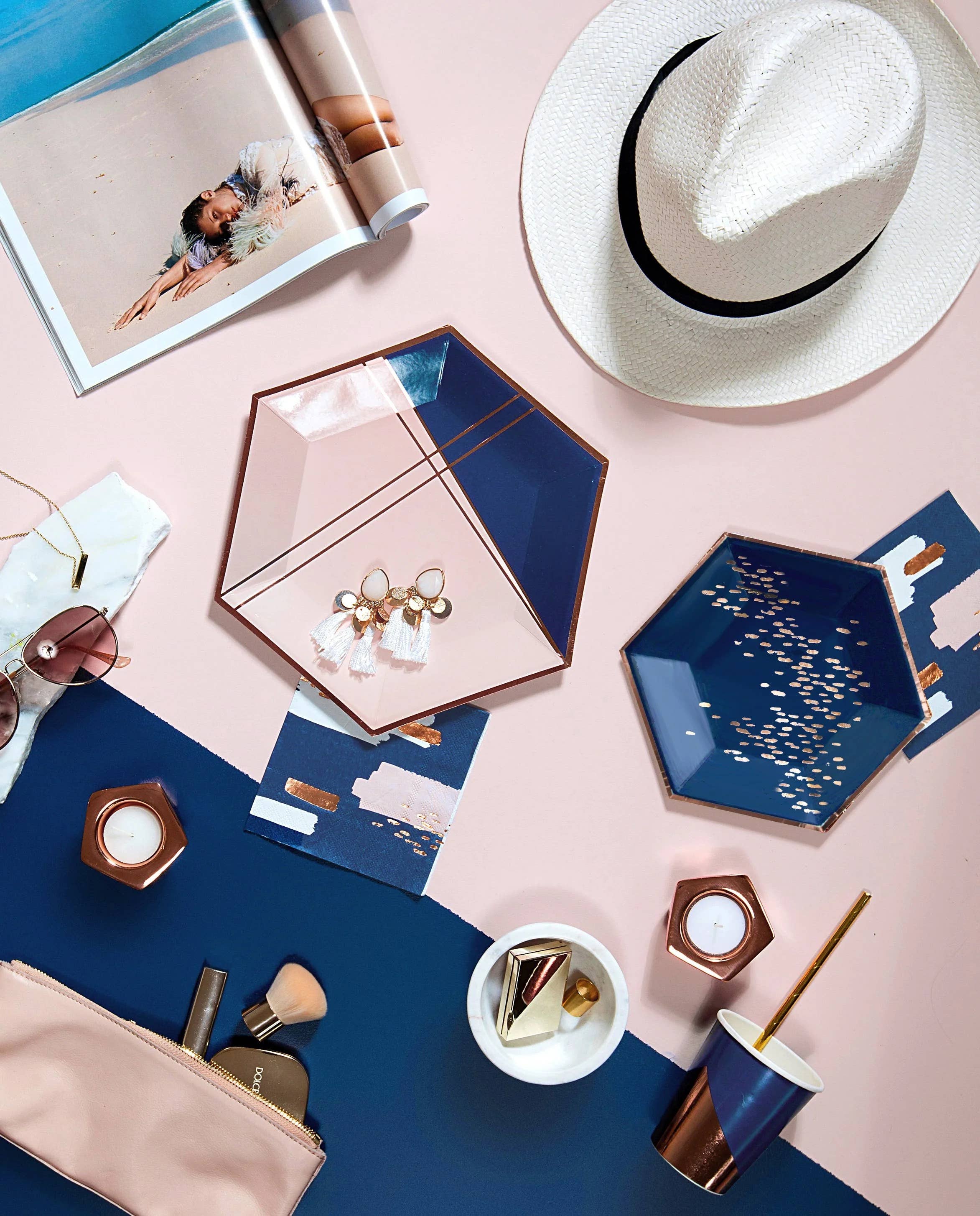 Harlow & Grey - Vente Serviettes jetables - Erika - Serviettes en papier à cocktail bleu marine3