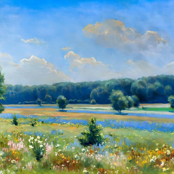 Sunlit Glade - Fine Art Framed Print for wholesale by Maple Hill by Karen