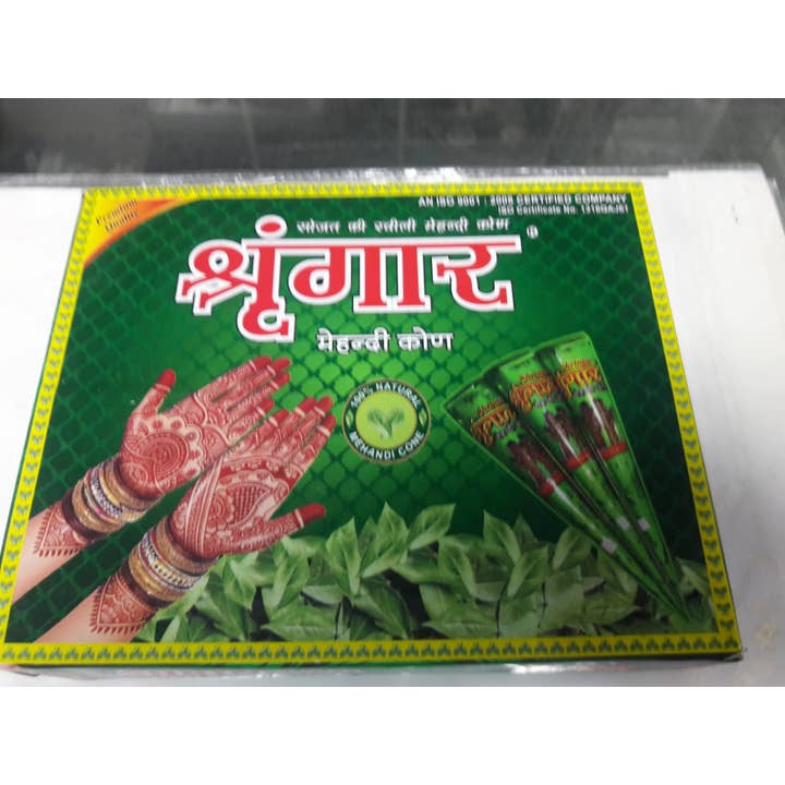 The Treasures of India - Wholesale Body Glitter/Shimmer - Natural Herbal Henna Cones (12 pcs in 1 box)1
