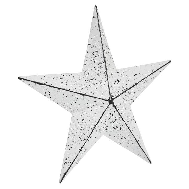 VHC Brands - Wholesale Wall Accent - Metal Star Speckled White Distressed 8x83