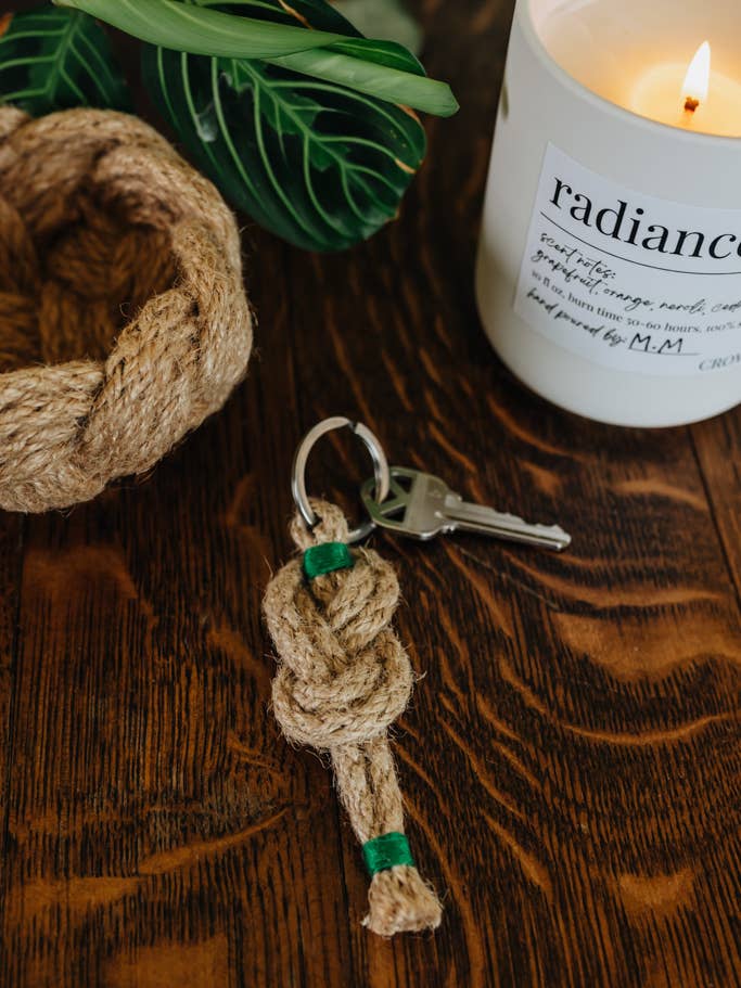 Safe Harbor Keychain - Green - Made by Survivors for wholesale by Crowned Free