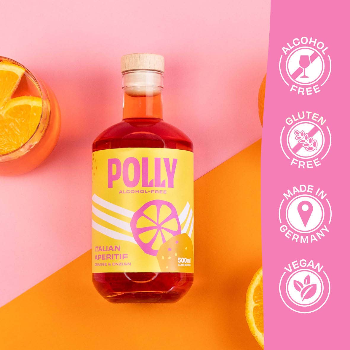 POLLY - Vendita all'ingrosso Aperitivo/Cocktail analcolico - POLLY Aperitivo Italiano analcolico 500 ml1