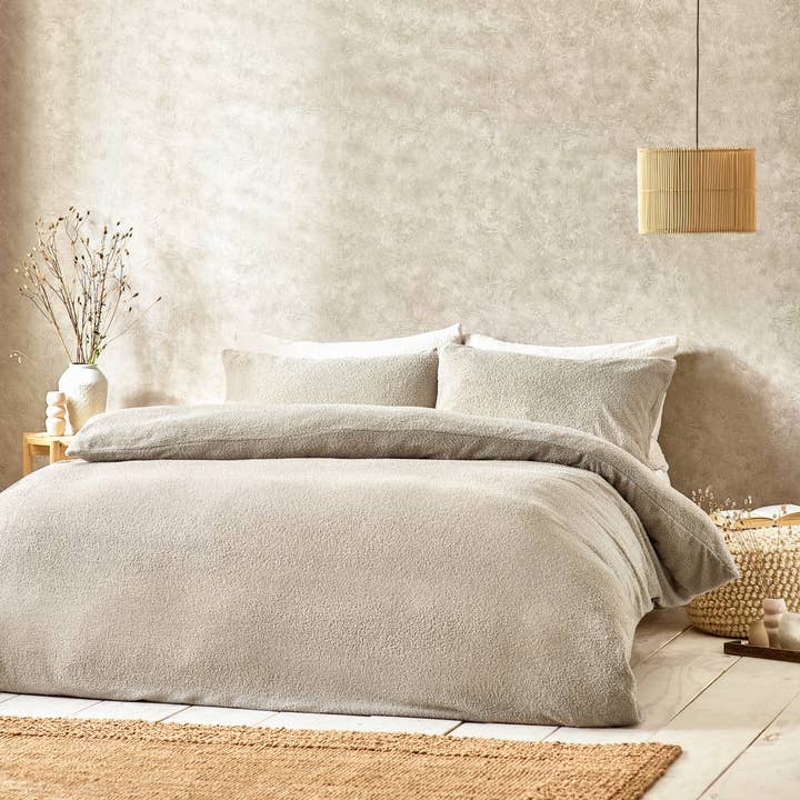Boucle Duvet Cover Set Greige for wholesale on Faire