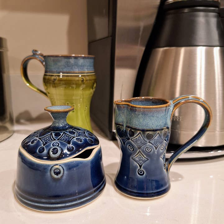 Plays in Mud Pottery - Wholesale Pitcher - Cream and Sugar Set Handmade Stoneware Made to Order11