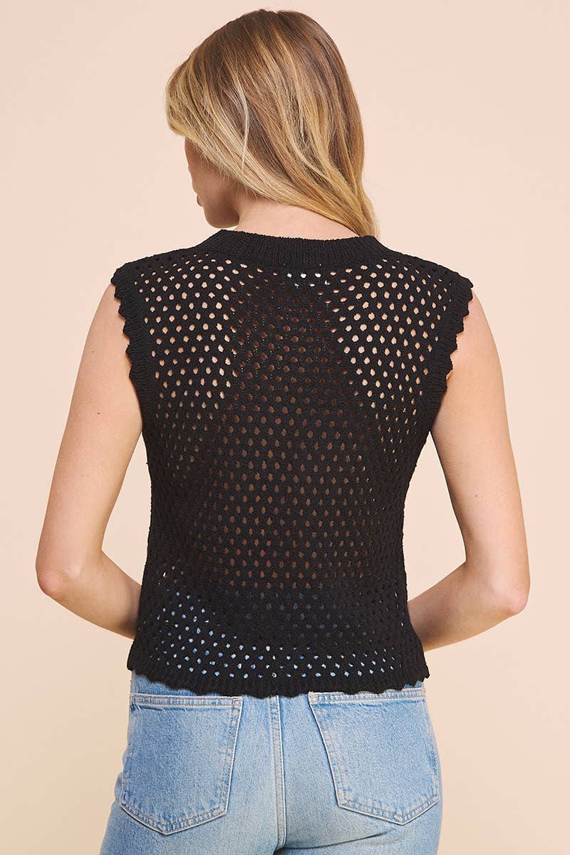 Allie Rose - Wholesale Knit Top - Women's - Sweater Tank with Scallop Edges2