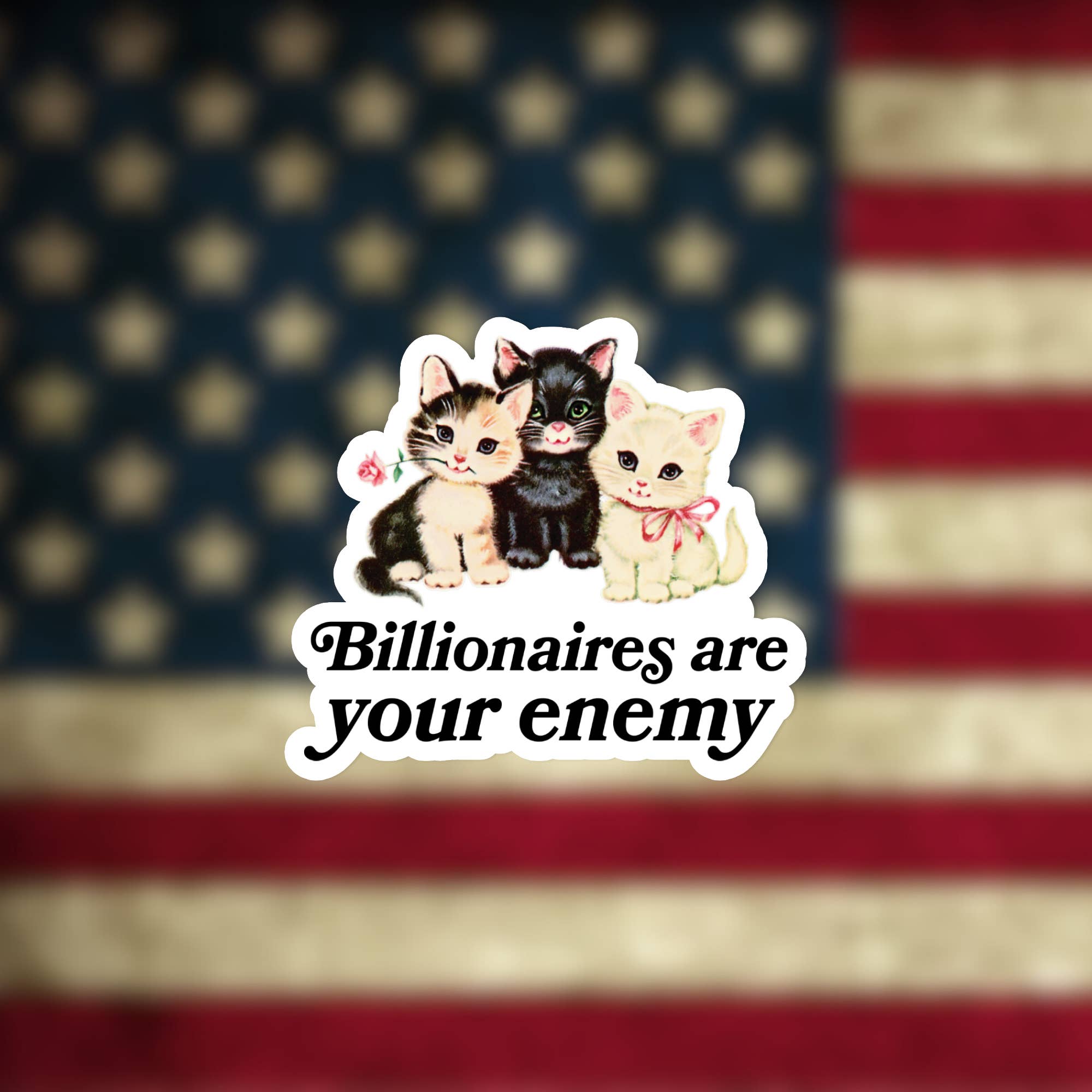 Radical Buttons - Wholesale Sticker - Billionaires are your enemy, Social justice, Laptop sticker