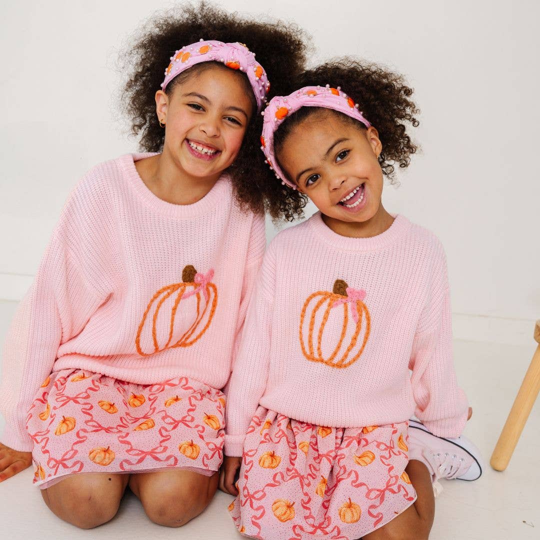 Sweet Wink - Vendita all'ingrosso Maglione tricot - Bambini - Maglione a Maglia Zucca Civettuola - Abbigliamento Bambina - Autunno5