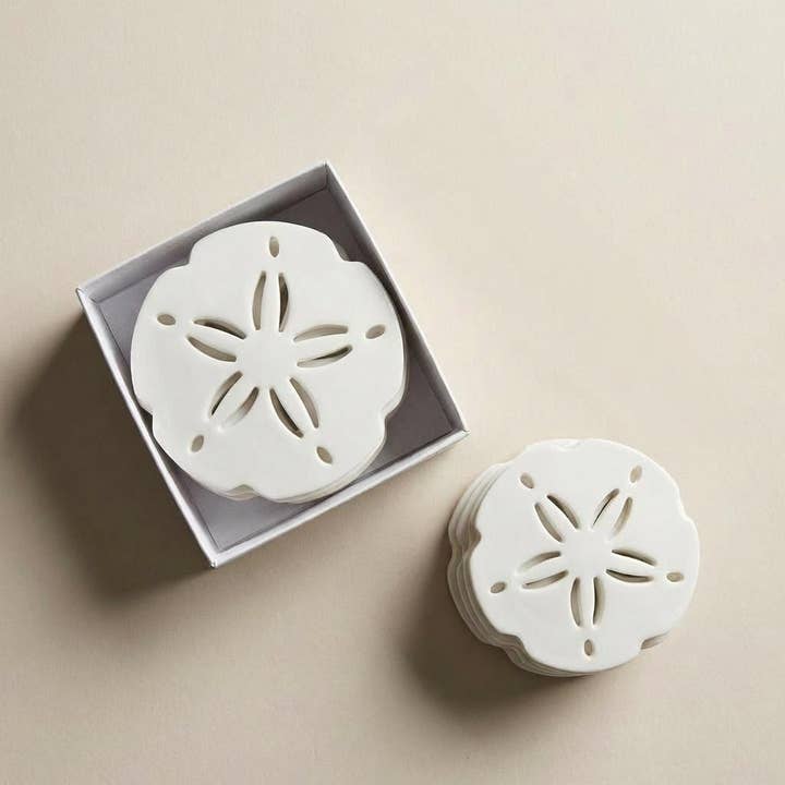 Gilded Sand Dollar Set - 4 Pc Resin Coasters|Set of 4 for wholesale by Shell Yeah By Jaks LLC