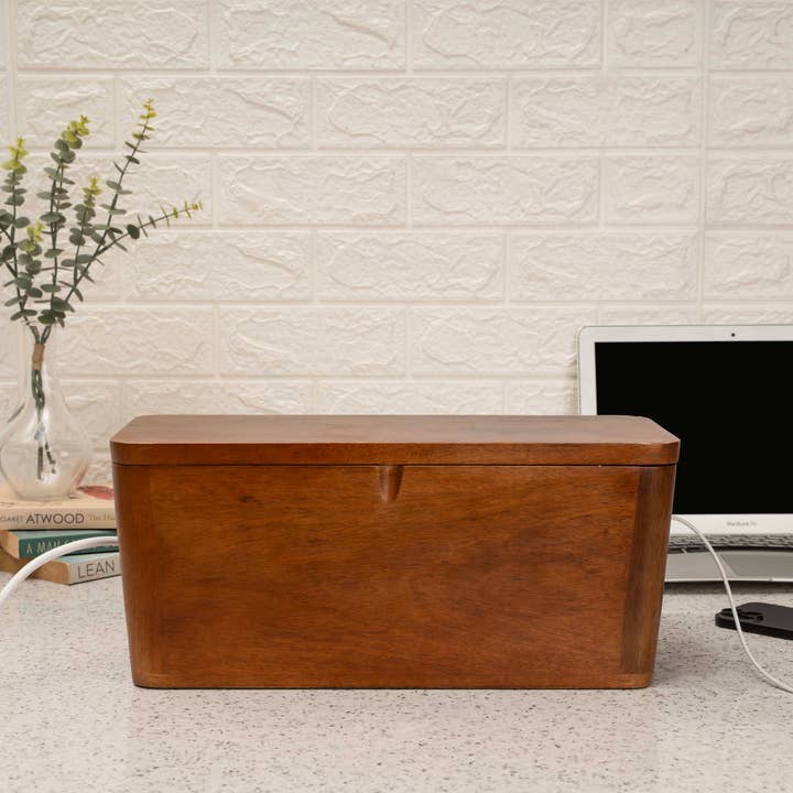 LuxeDesigns Co LLC - Wholesale Desk Organizer - Extra Large Cable Management Box – Handmade Acacia Wood Cord Organizer & Power Strip Cover11