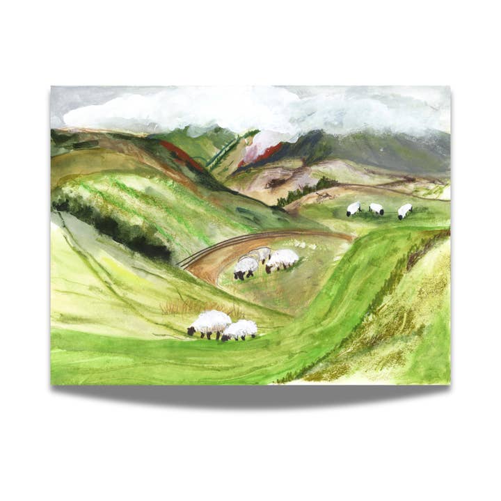 Highlands of Scotland Watercolour Art Print for wholesale by ApoorvaMittalDraws