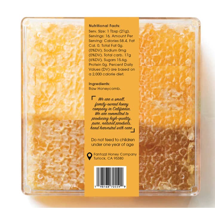 Fantozzi Honey Company - Wholesale Honey - 12.3 oz Raw Honeycomb