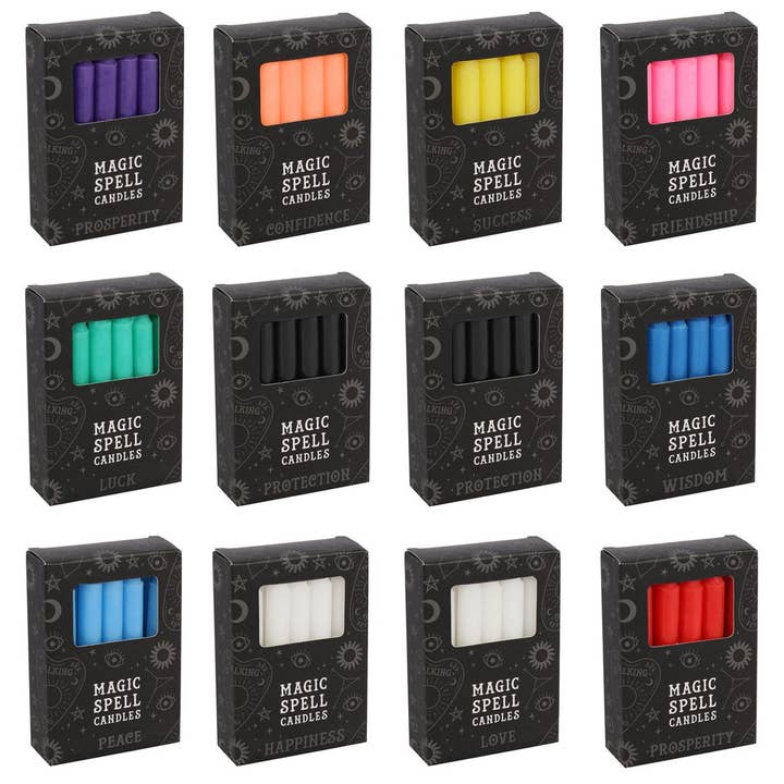 Set of 72 Mixed Black Magic Spell Candles for wholesale by Something Different Wholesale