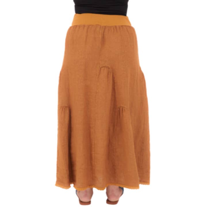 VeraMay - Wholesale Skirt – Women’s - 6722 Inca Gold Vera May Italian Linen Skirt1