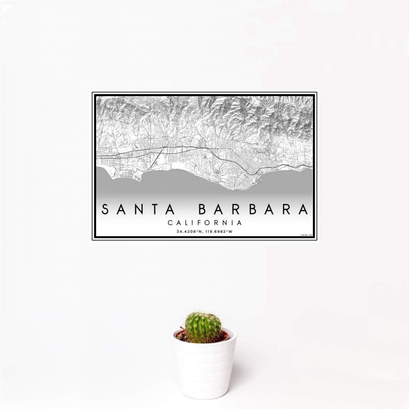 JACE.design - Wholesale Art Print - Santa Barbara CA Map Print Classic1