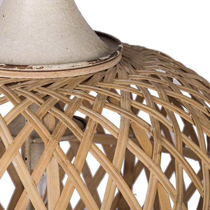 A&B Home Group Inc. - Wholesale Chandelier/Hanging Light - D15.5x26.5" Farmhouse Bamboo Chandelier - Cream/Beige/Brown3