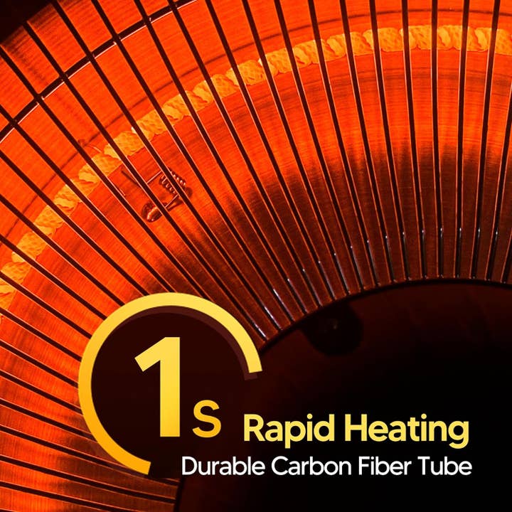 Outdoor Patio Heater, 1500W Electric Hanging Heater, Ceiling Mounted Heater for Balcony, Infrared Heater for Courtyard, Garage, Overheat Tip-Over Protection, Waterproof, Adjustable Height, Black for wholesale on Faire