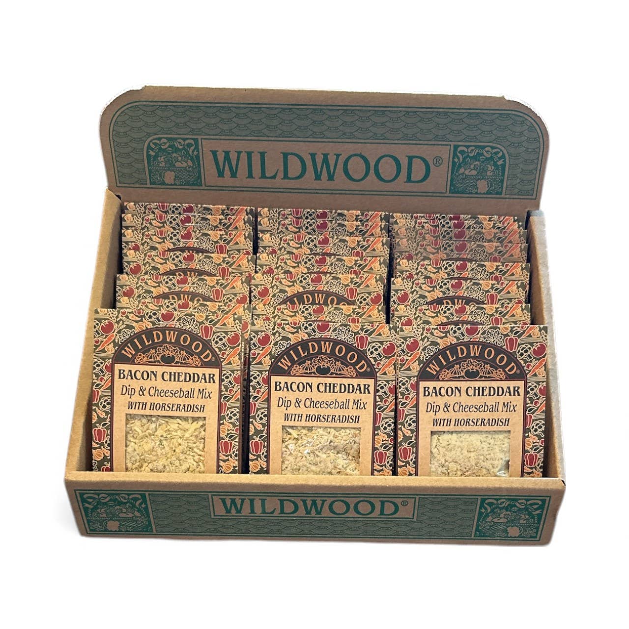 Wildwood Specialty Foods - Vente Sauces - Mélange pour trempette Bacon Cheddar (avec raifort) - Étui