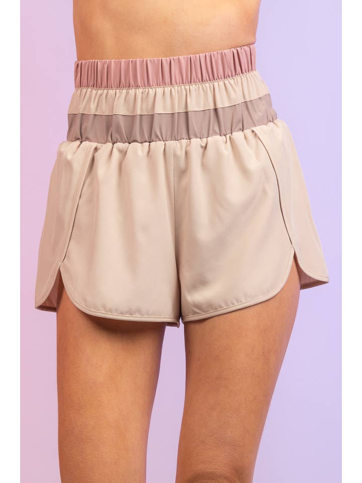 VERY J - Wholesale Athletic Shorts - Women's - NP70162-Color Blocked Active Shorts4