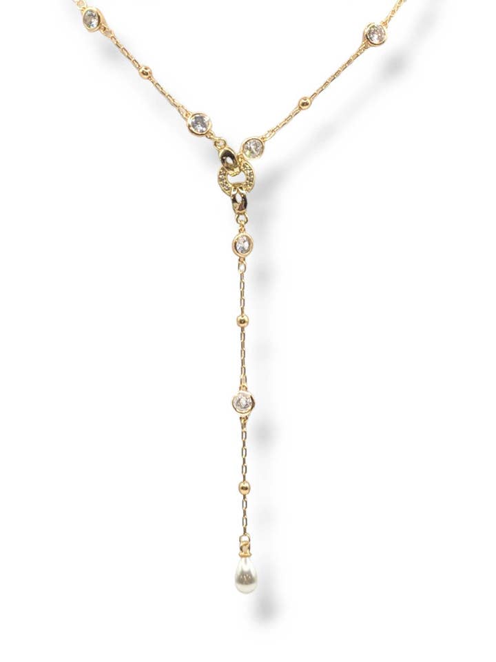 Palmer Pearl Charm Lariat Ketting voor wholesale door Ariel Taub