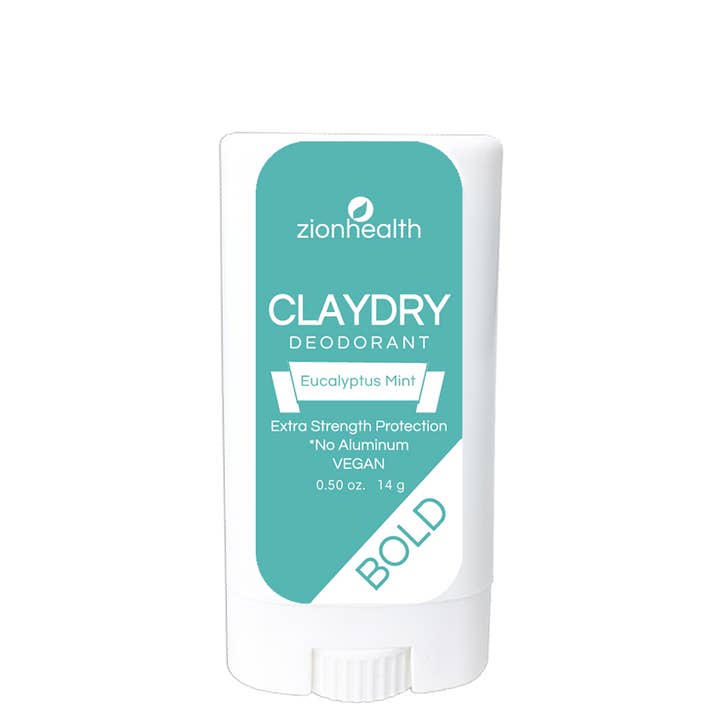 Zion Health - Wholesale Deodorant - Unisex - Clay Dry Bold - Eucalyptus Mint Vegan Deodorant Travel Size