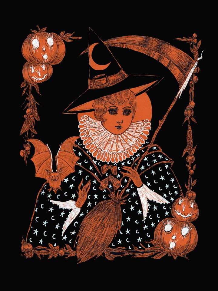 «Witches Bane of Moon And Wane» - stampa d'arte - halloween per la vendita all'ingrosso da parte di Mary Syring