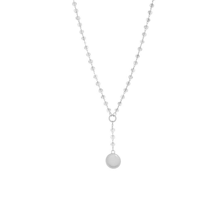 Marlyn Schiff - Wholesale Pendant/Charm Necklace - crystal beaded Y necklace with circle pendant1