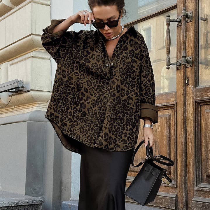 Marayn - Venta al por mayor Chaqueta - Mujer - Chaqueta versátil de estilo británico con estampado de leopardo retro para otoño8