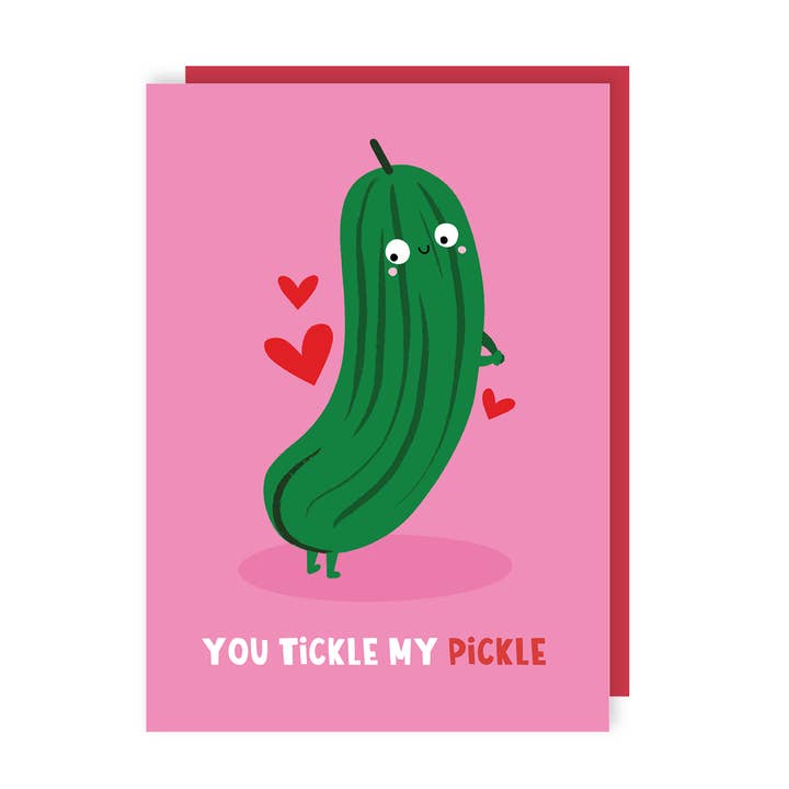 Tickle My Pickle Valentine's/Anniversary Card for wholesale by Lucy Maggie Designs