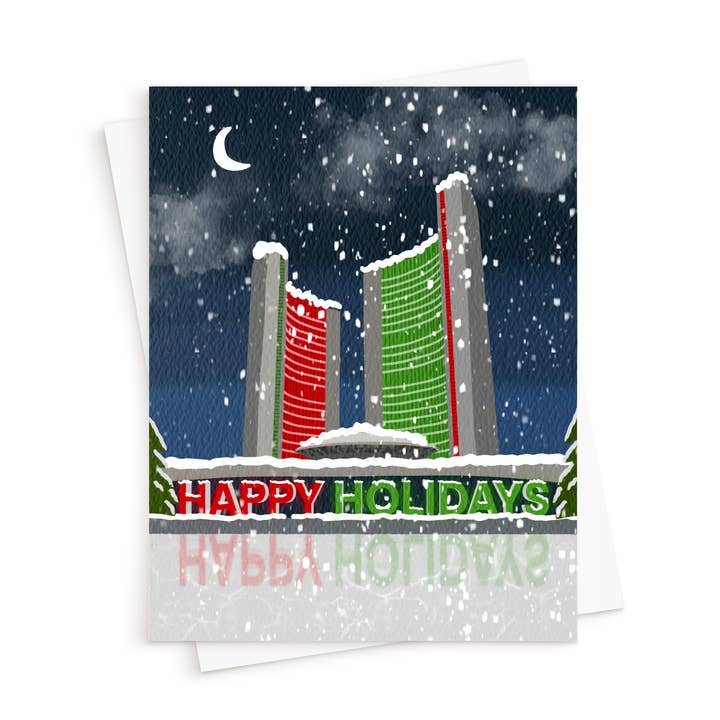 The Toronto City Hall Holiday Card for wholesale by Queen B Cards