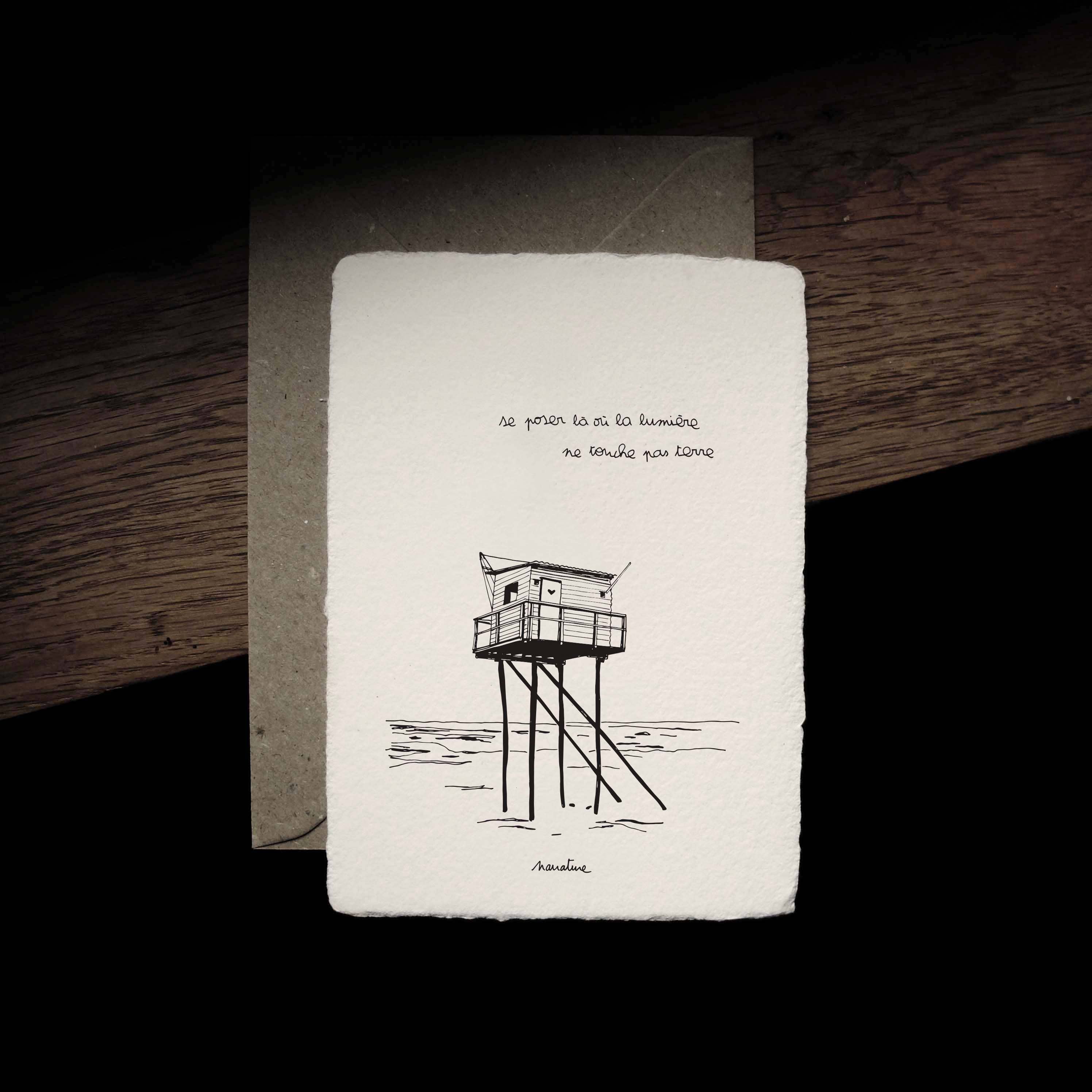 Narrature - Wholesale Everyday Greeting Card - Carrelet - Handmade Paper Card 10x15