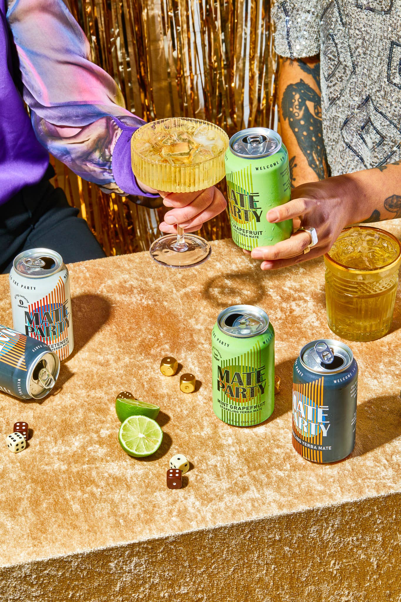 Maté Party - Wholesale Soda/Carbonated Drink - Yerba Mate - Mint Grapefruit, Sparkling (12oz can, 12 pack)2